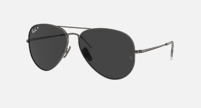 AVIATOR TITANIUM Polarized Sunglasses in Gunmetal and Black