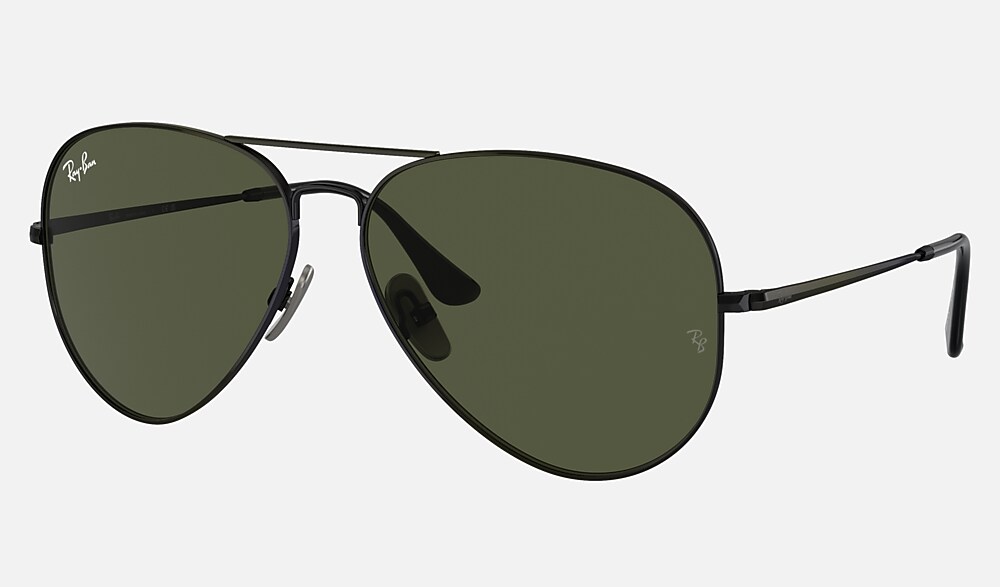 AVIATOR TITANIUM Sunglasses in Black and Green - RB8089