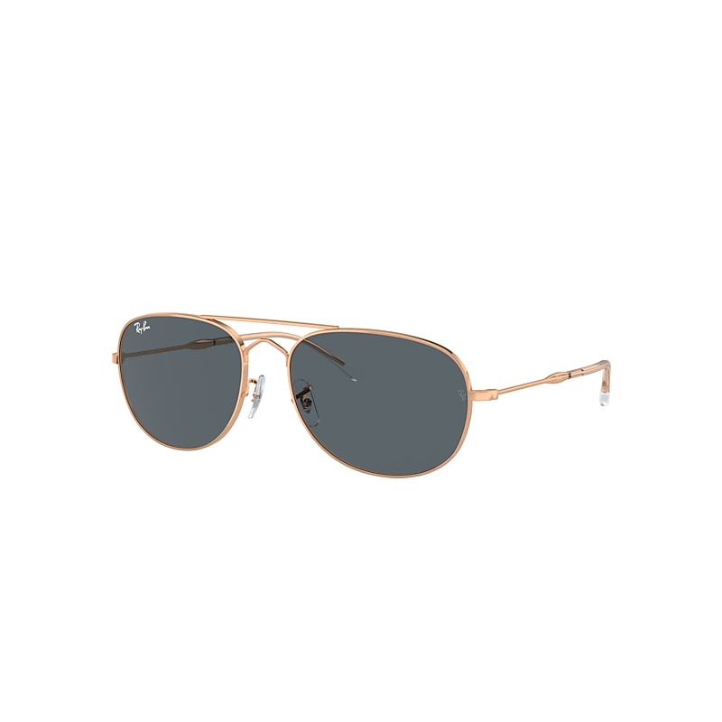 Ray-Ban Bain Bridge Sunglasses Rose Gold Frame Blue Lenses 57-17