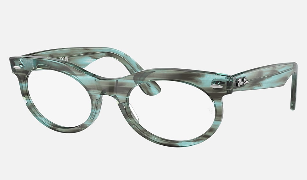 WAYFARER OVAL OPTICS Eyeglasses with Striped Transparent Green