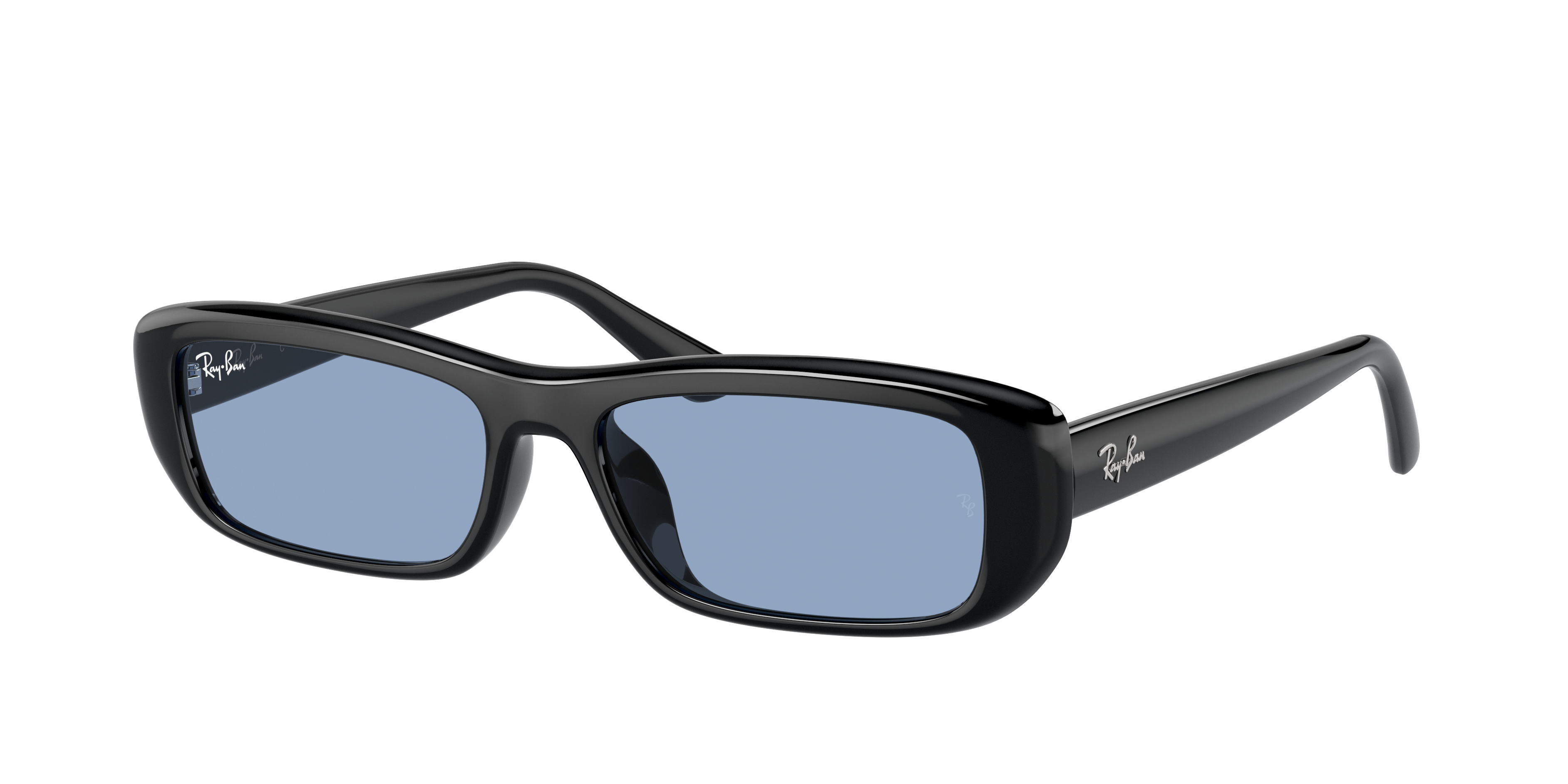 Ray Ban Rb4436d Rb4436d Bio-based Sunglasses in Polished Black and Light Blue (55-16 ...