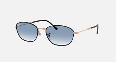 RB3749 Sunglasses in Black On Rosegold and Clear Gradient