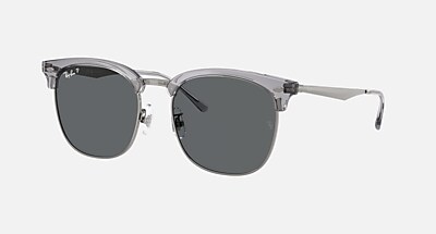 RB4418D Sunglasses in Black On Silver and Dark Green Polarized