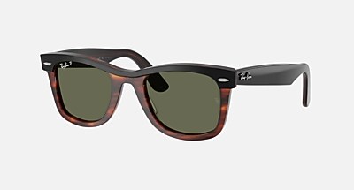 WAYFARER STREET NEAT Sunglasses in Havana On Black and Blue (50-22