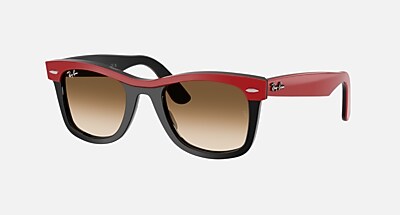 WAYFARER STREET NEAT Sunglasses in Red On Black and Clear Gradient