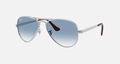 AVIATOR MAX Sunglasses in Silver and Clear Gradient Blue (58-16