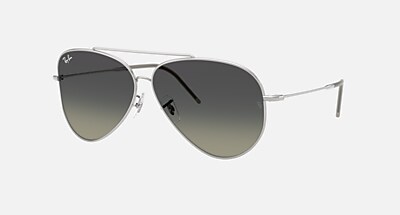 AVIATOR REVERSE Sunglasses in Silver and Light Blue (62-11