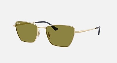 DREA BIO-BASED Sunglasses in Pale Gold and Dark Violet - RB3783