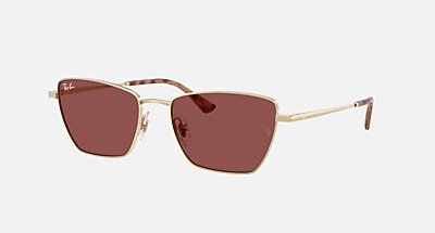 DREA BIO-BASED Sunglasses in Pale Gold and Dark Violet - RB3783