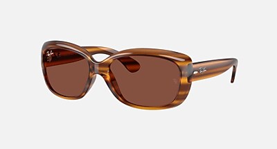 JACKIE OHH Sunglasses in Opal Ivory and Dark Brown (58-17