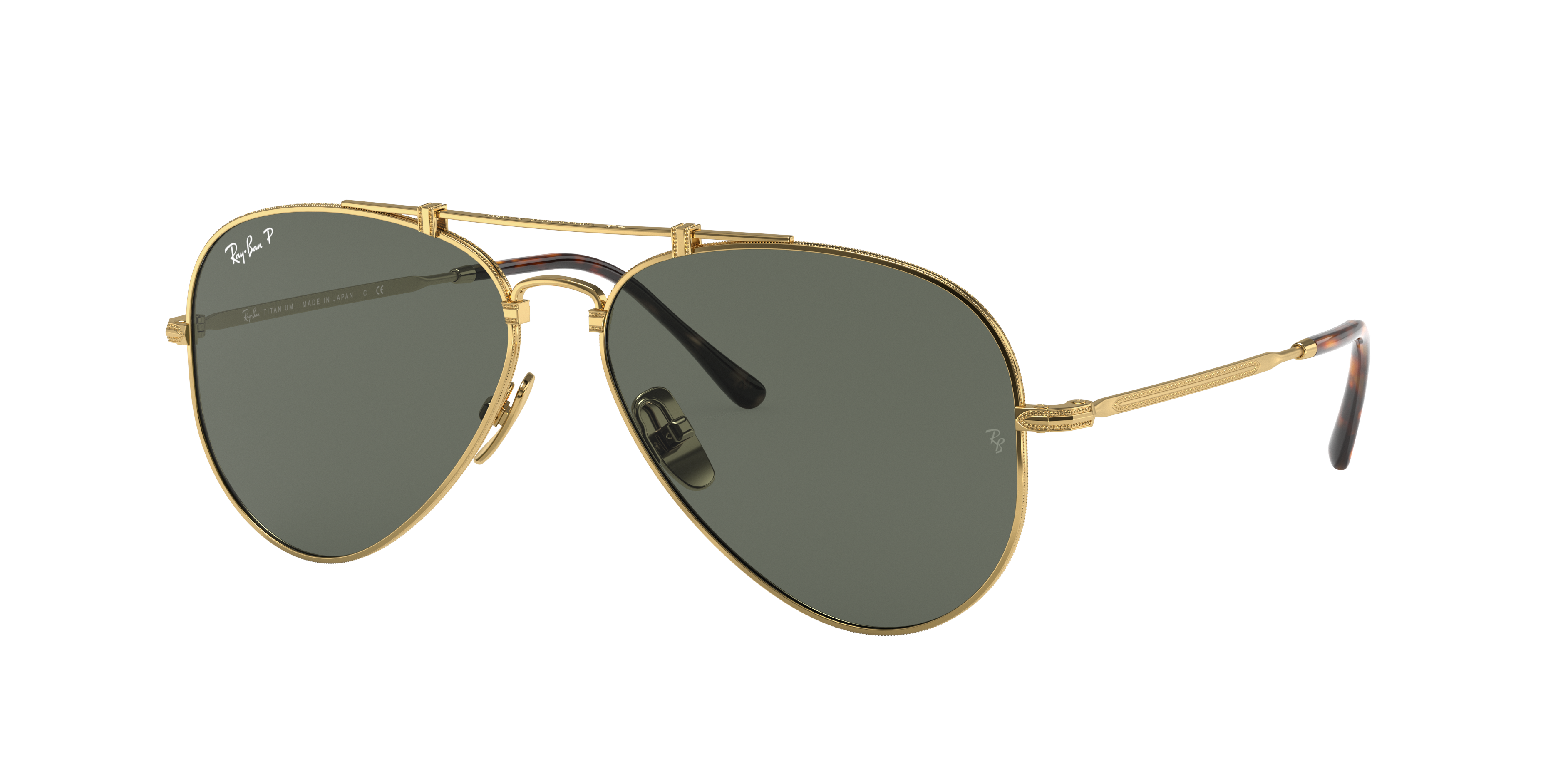 ray ban aviator green polarized gold frame sunglasses