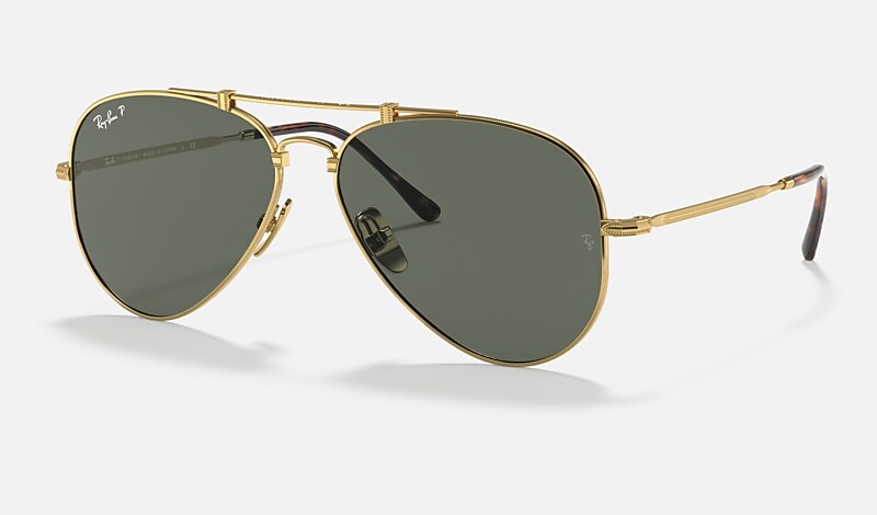 AVIATOR TITANIUM Sunglasses in Gold and Green - RB8125M | Ray-Ban® EU