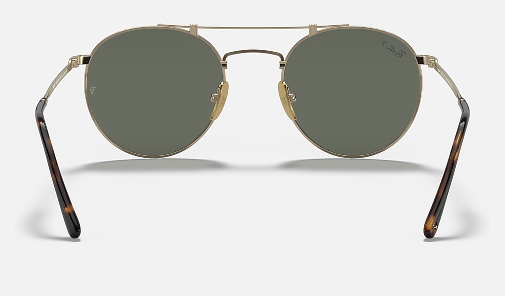 Round Double Sunglasses in Gold and Green | Ray-Ban®