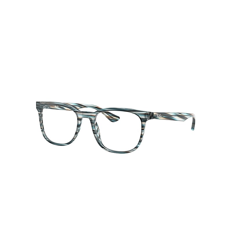 Ray-Ban Rb5369 Optics Eyeglasses Striped Blue And Grey Frame Clear Lenses Polarized 50-18