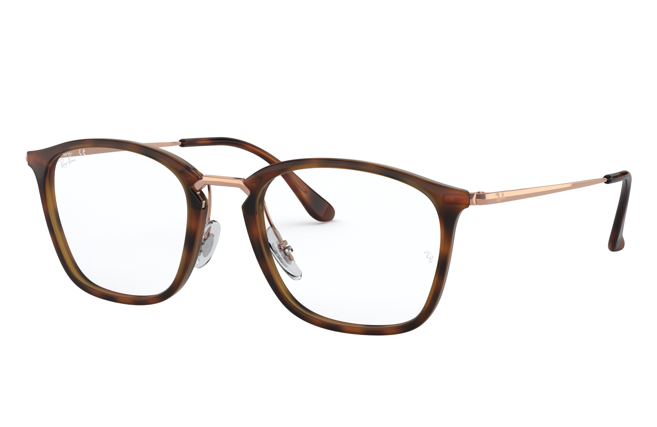 Rb7164 Eyeglasses with Striped Havana Frame - RB7164 | Ray-Ban®