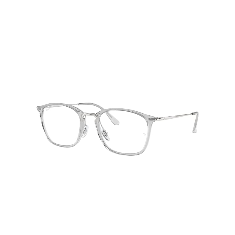 Ray-Ban Rb7164 Optics Eyeglasses Silver Frame Clear Lenses Polarized 52-20