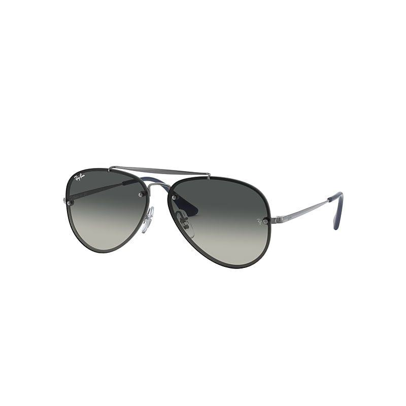 Ray-Ban Junior Blaze Aviator Kids Sunglasses Gunmetal Frame Grey Lenses 54-11