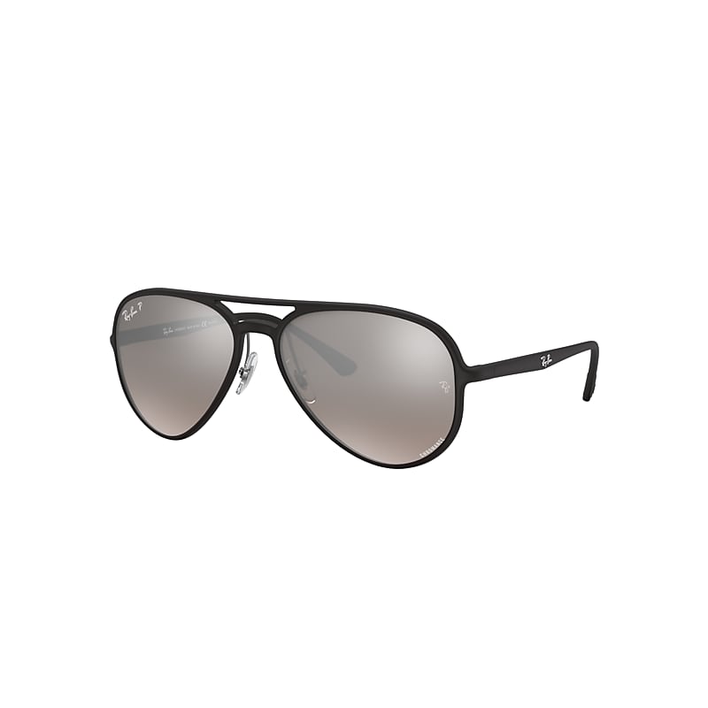 Ray-Ban Rb4320ch Chromance Sunglasses Black Frame Silver Lenses Polarized 58-16