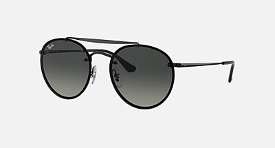 BLAZE ROUND DOUBLE BRIDGE Sunglasses in Black and Grey  display picture 1