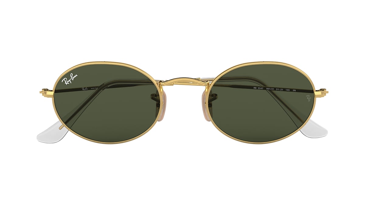 Oval Sunglasses in Gold and Green | Ray-Ban®