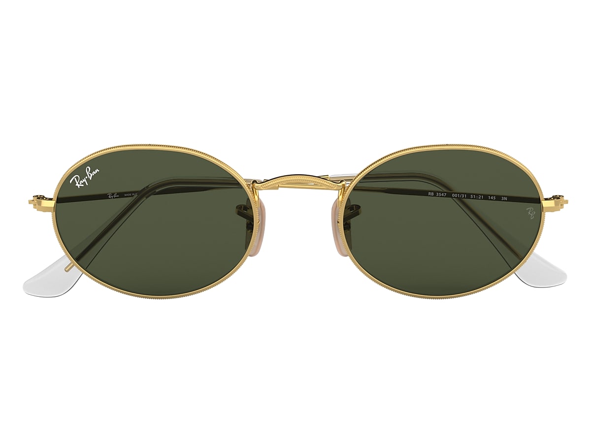 Oval Sunglasses in Gold and Green | Ray-Ban®