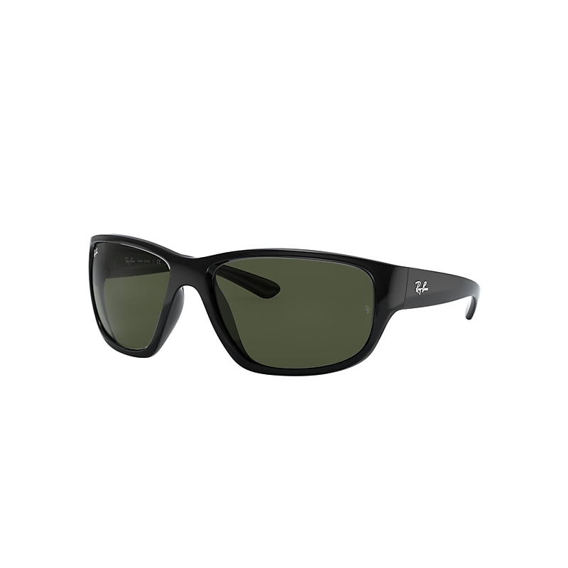 Ray-Ban Rb4300 Sunglasses Black Frame Green Lenses 63-18