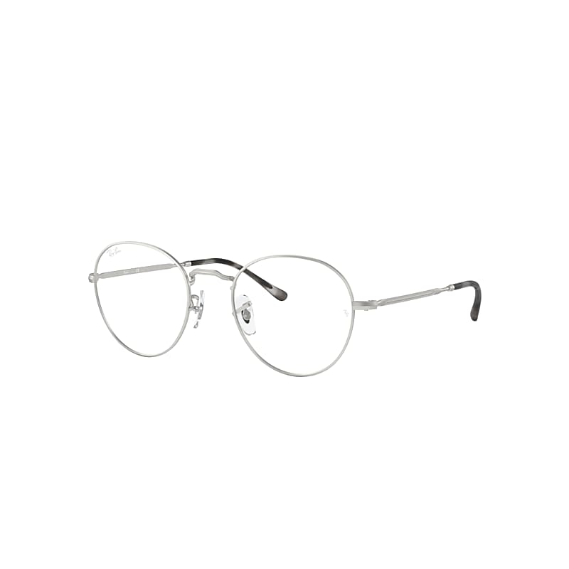 Ray-Ban Round Metal Optics II Eyeglasses Silver Frame Clear Lenses 49-20