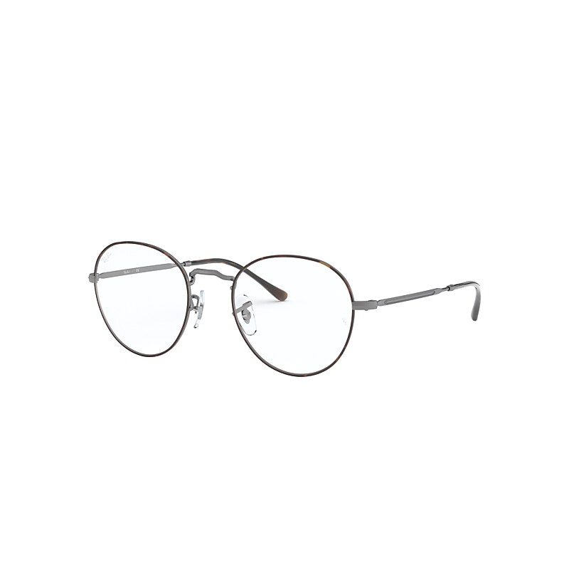 Ray-Ban Round Metal Optics II Eyeglasses Gunmetal Frame Clear Lenses Polarized 51-20