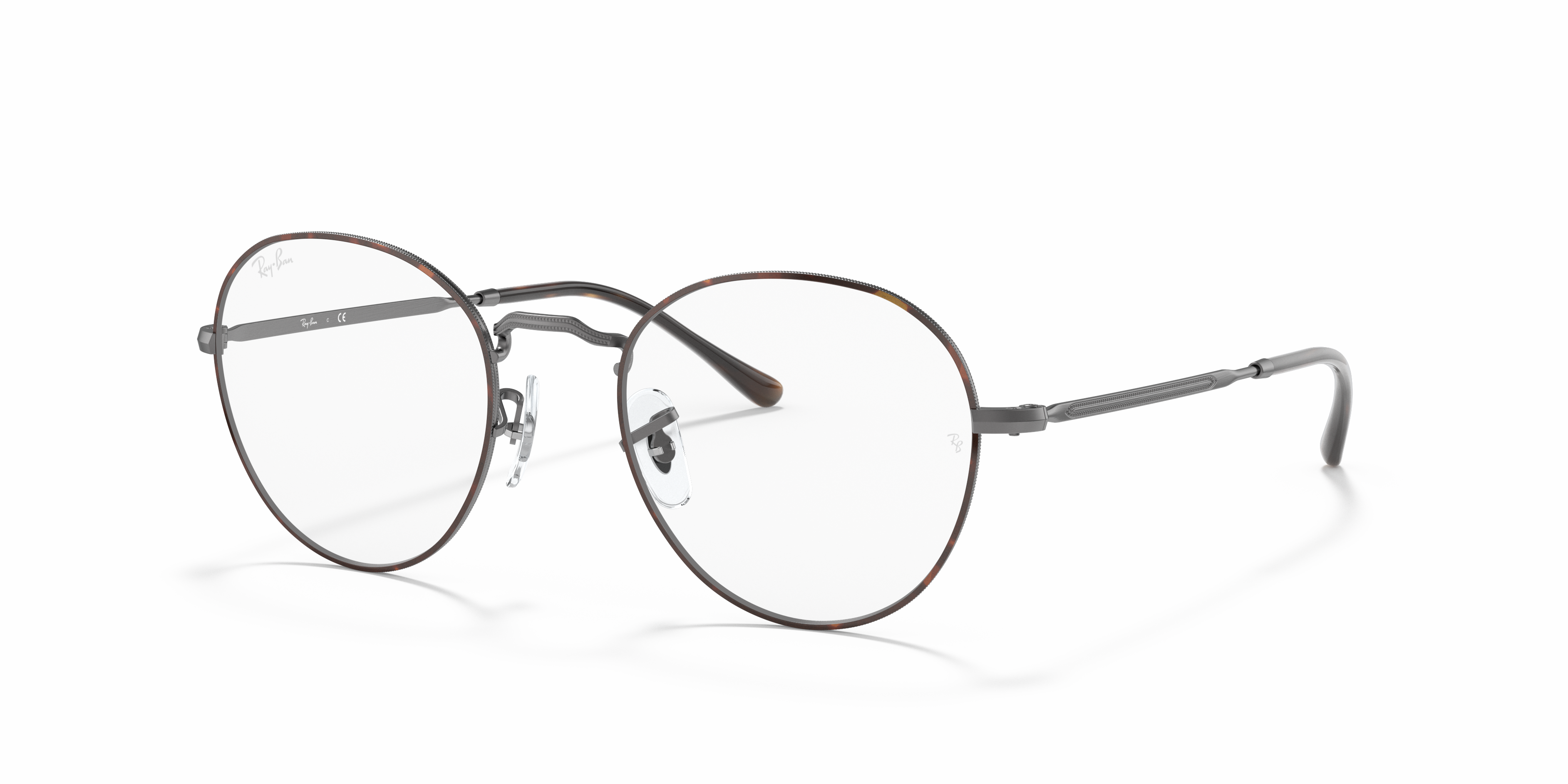 ray ban round metal tortoise