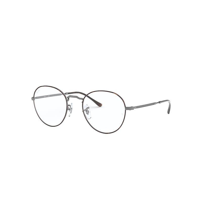 Ray-Ban Round Metal Optics II Eyeglasses Gunmetal Frame Clear Lenses Polarized 49-20