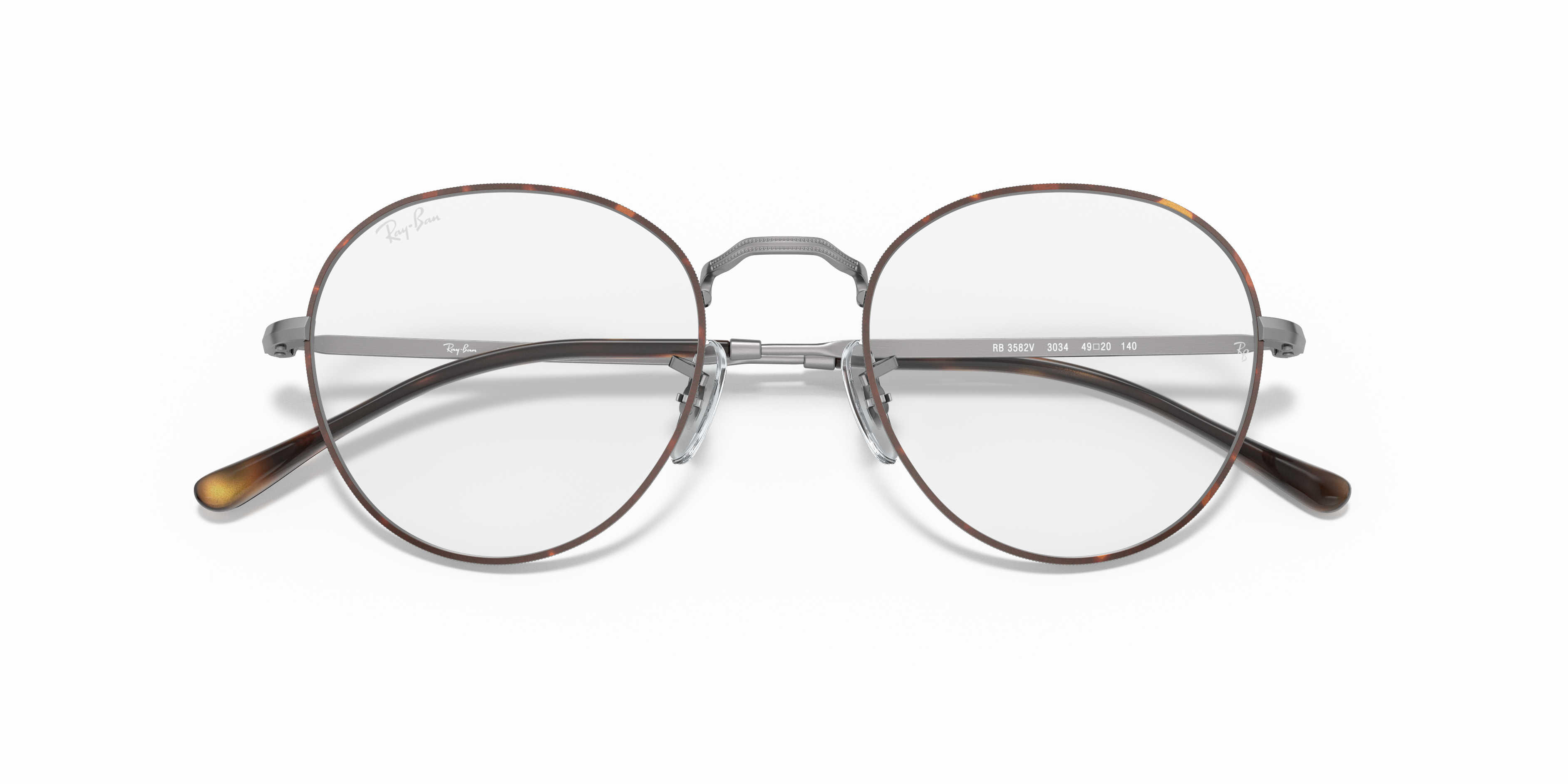 ray ban round metal tortoise