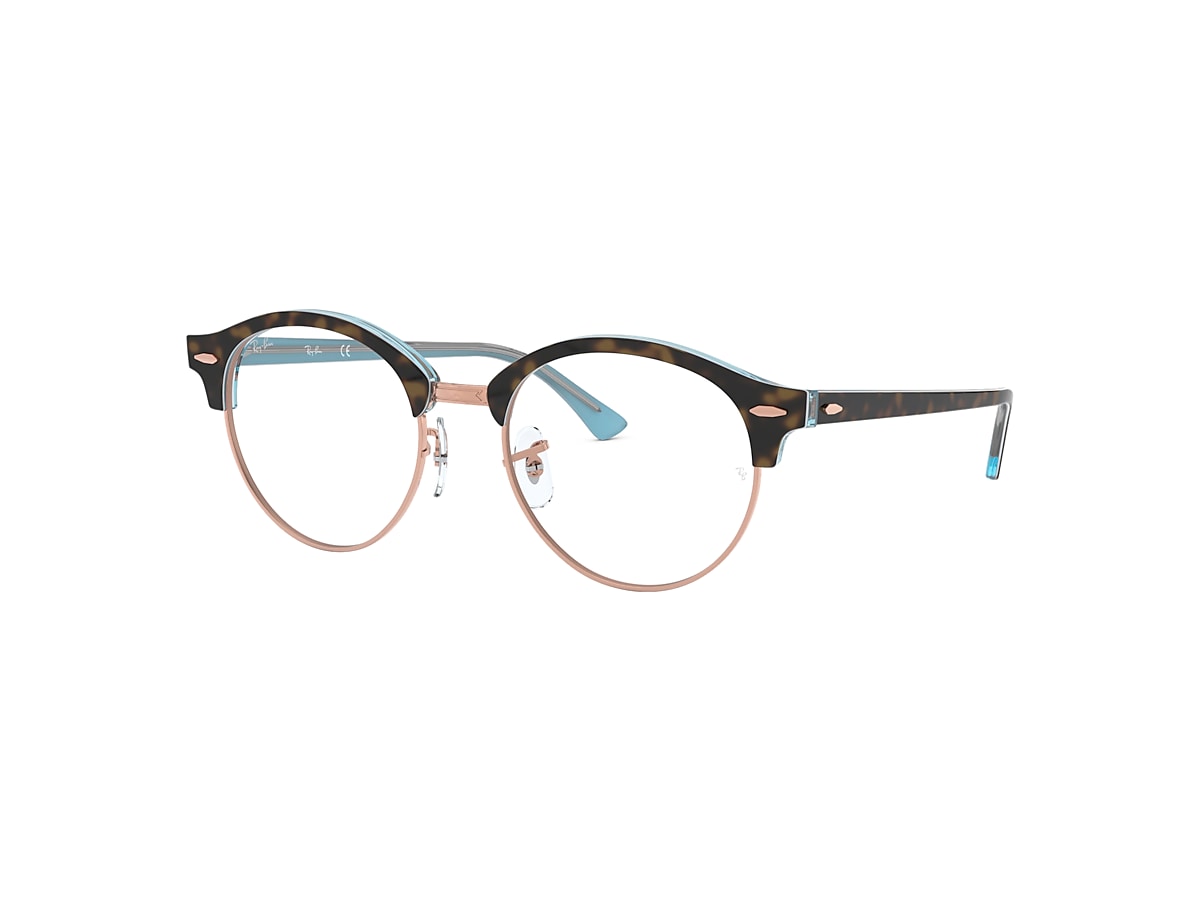 CLUBROUND OPTICS Eyeglasses with Havana On Light Blue