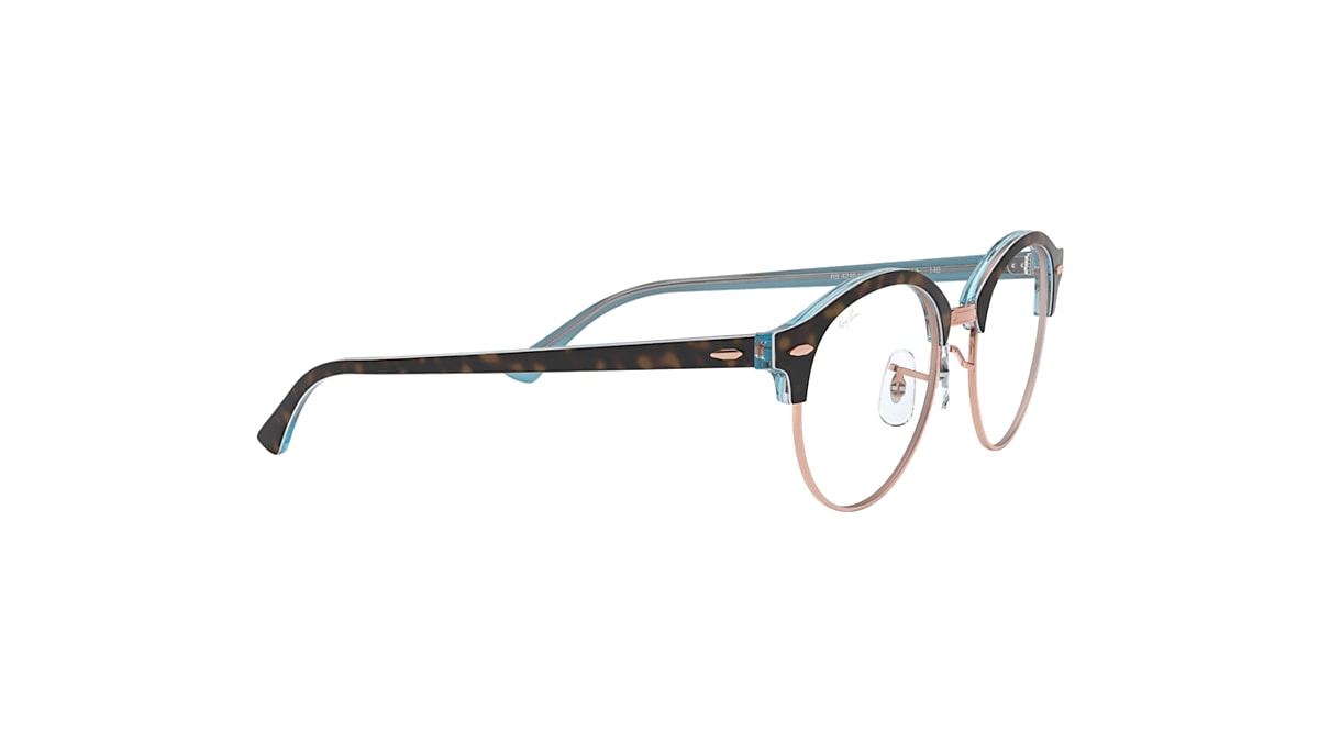 CLUBROUND OPTICS Eyeglasses with Havana On Light Blue