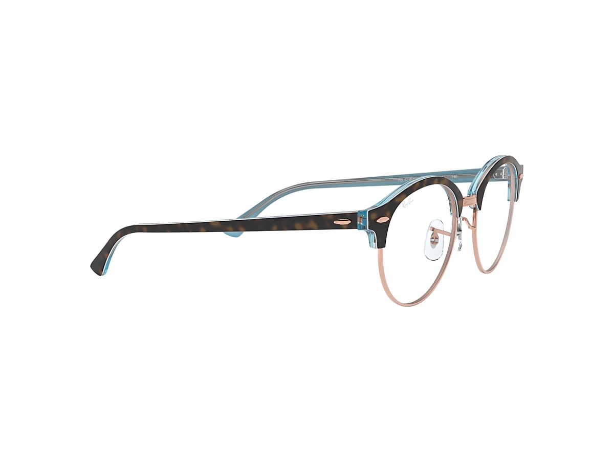 CLUBROUND OPTICS Eyeglasses with Havana On Light Blue Frame