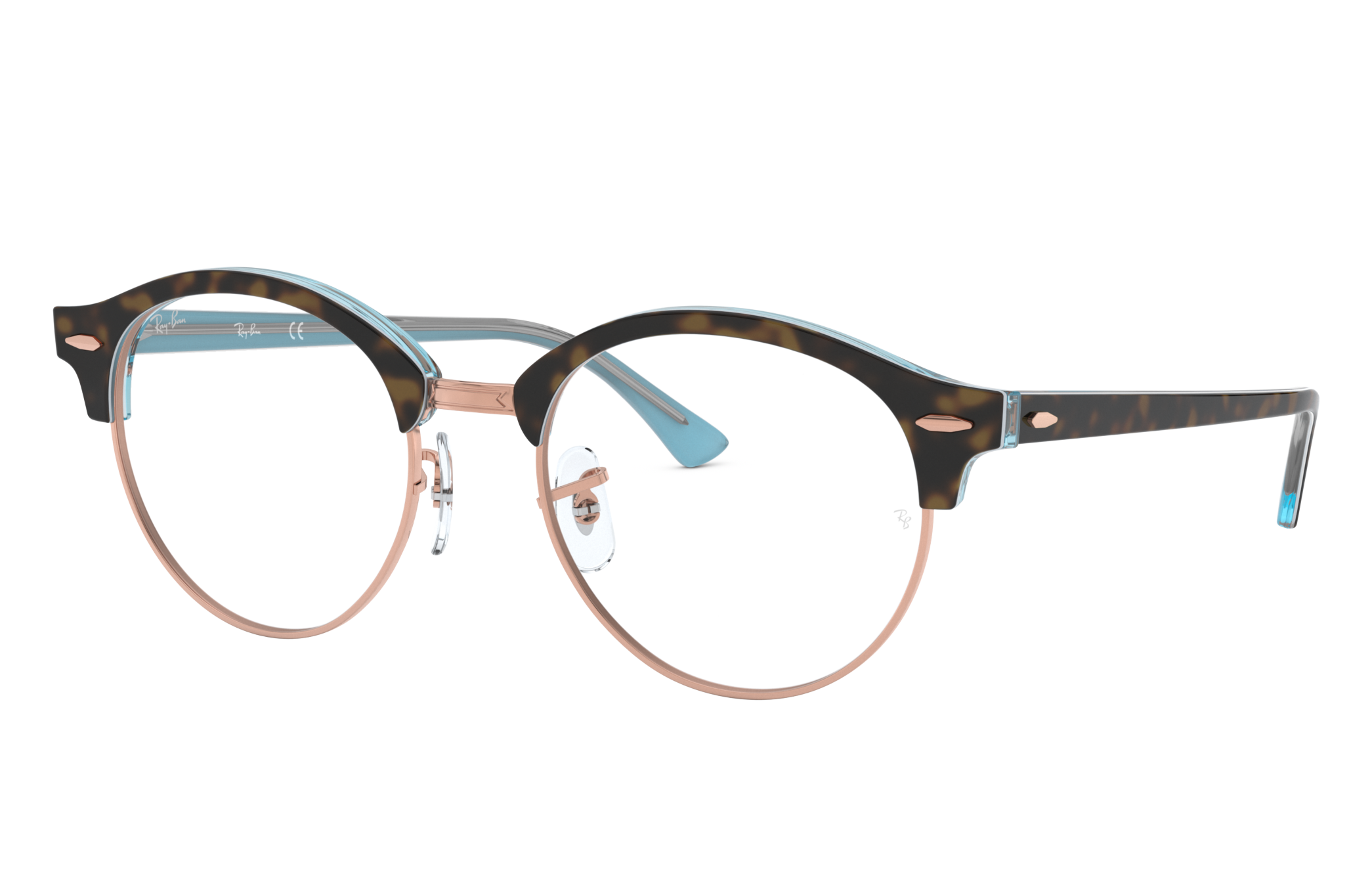 ray ban clubround optics transparent