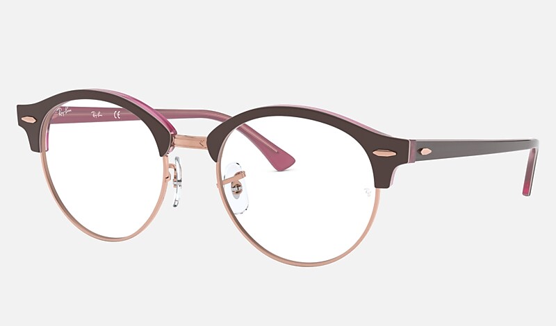 CLUBROUND OPTICS Eyeglasses with Brown On Pink Frame