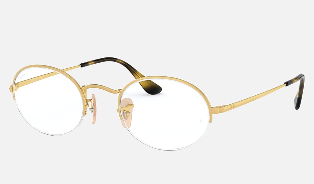 メガネ Ray-Ban RB6547-3033 Lightweight Semi-Rimless Frames OVAL GAZE Eyeglasses with Gold Frame - RB6547 | Ray-Ban®