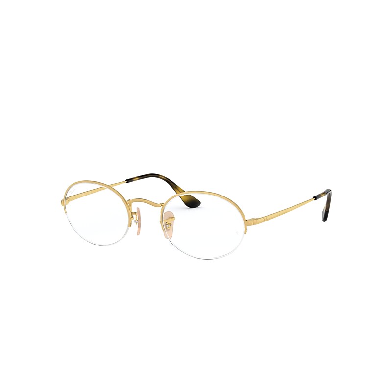 Ray-Ban Oval Gaze Eyeglasses Gold Frame Clear Lenses 49-22