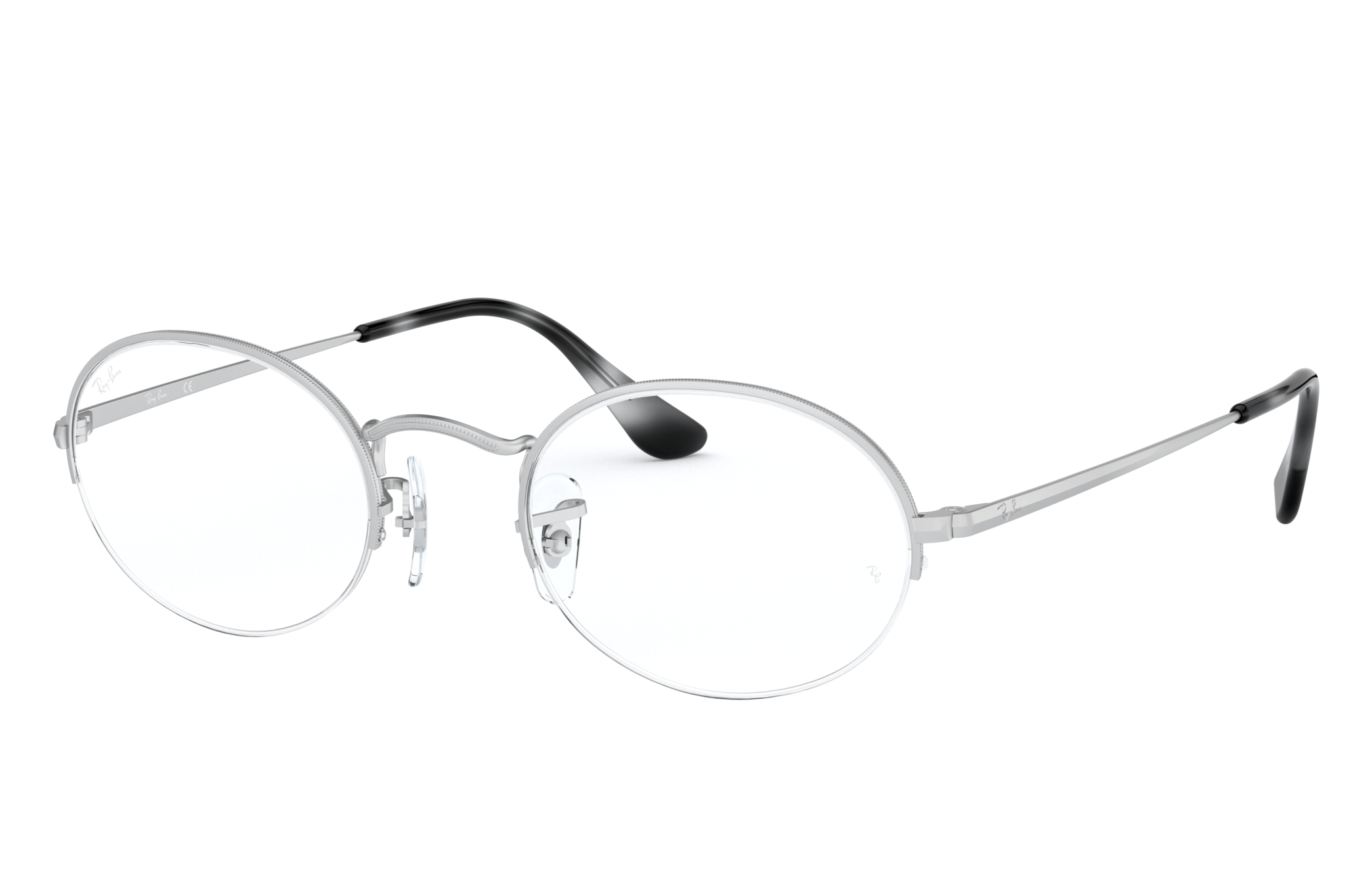 ray ban oval silver