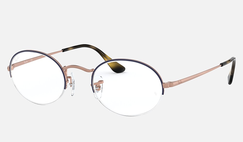 OVAL GAZE Eyeglasses with Blue On Copper Frame - RB6547 | Ray-Ban
