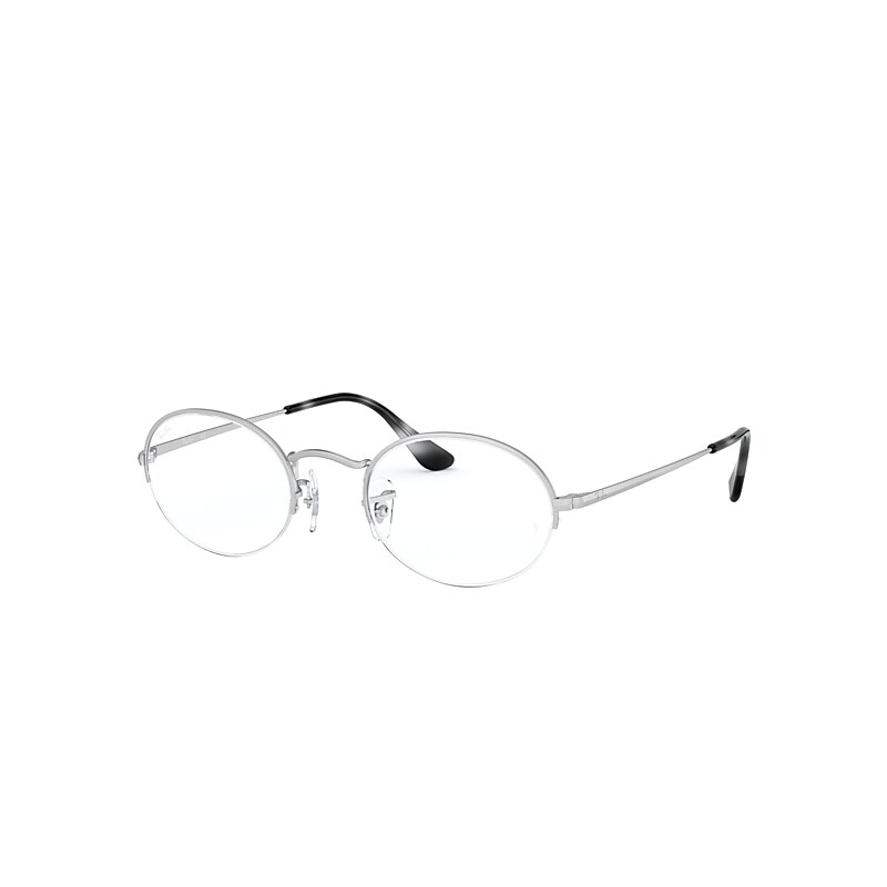 Ray-Ban Oval Gaze Eyeglasses Silver Frame Clear Lenses 52-22
