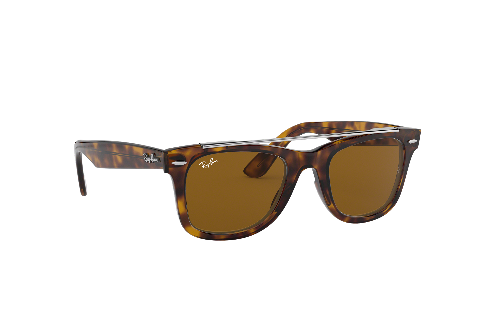 Wayfarer Double Bridge Sunglasses in Tortoise and Brown | Ray-Ban®