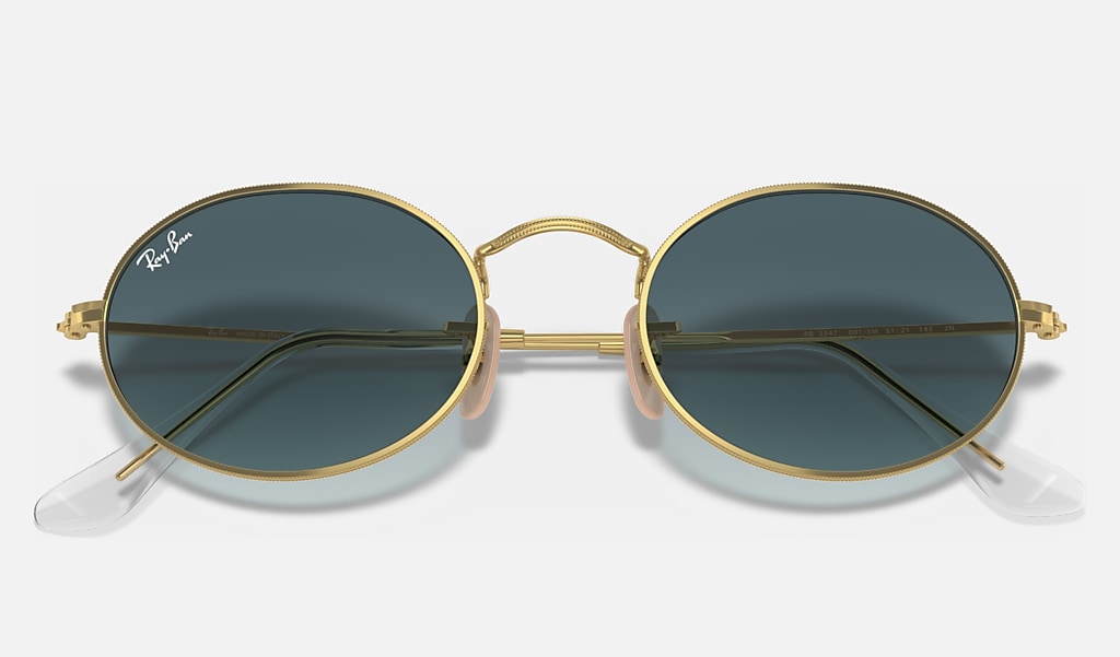 Oval Sunglasses in Gold and Blue | Ray-Ban®