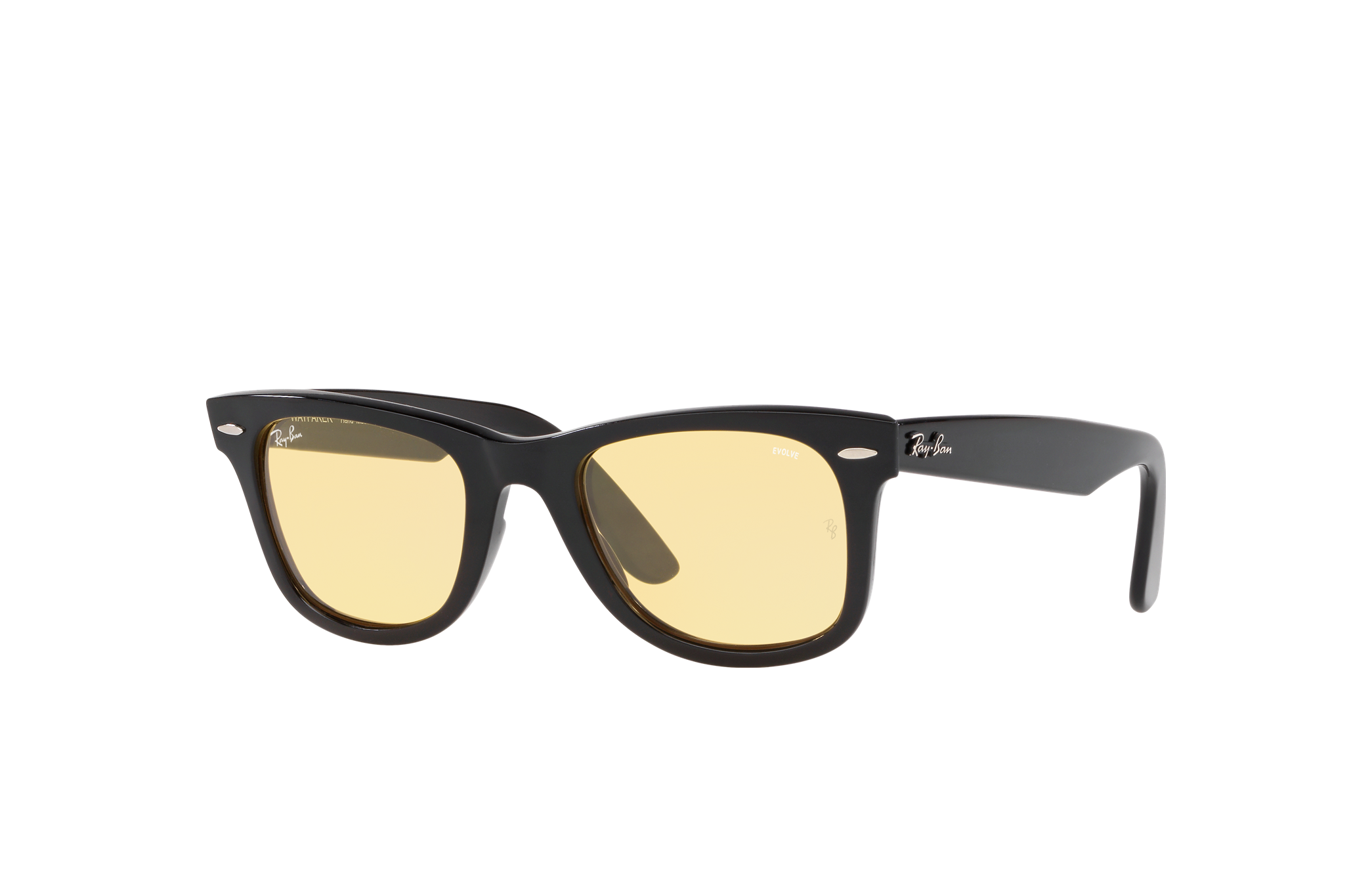 Wayfarer Washed Evolve - Exclusive Edition Sunglasses in Black and Yellow  Photochromic | Ray-Ban®