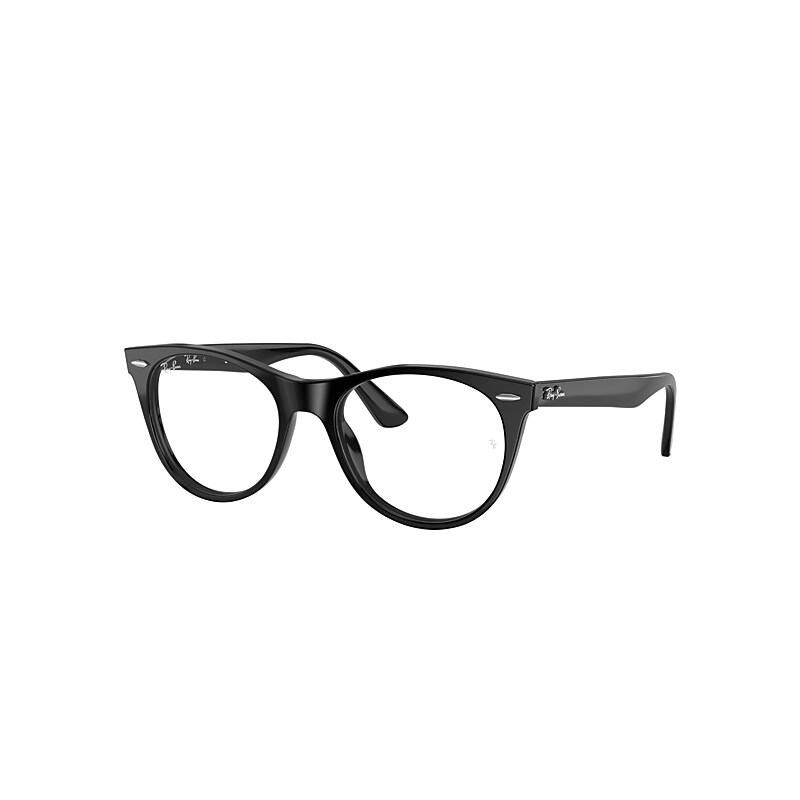 Ray-Ban Wayfarer II Optics Eyeglasses Black Frame Clear Lenses Polarized 50-18
