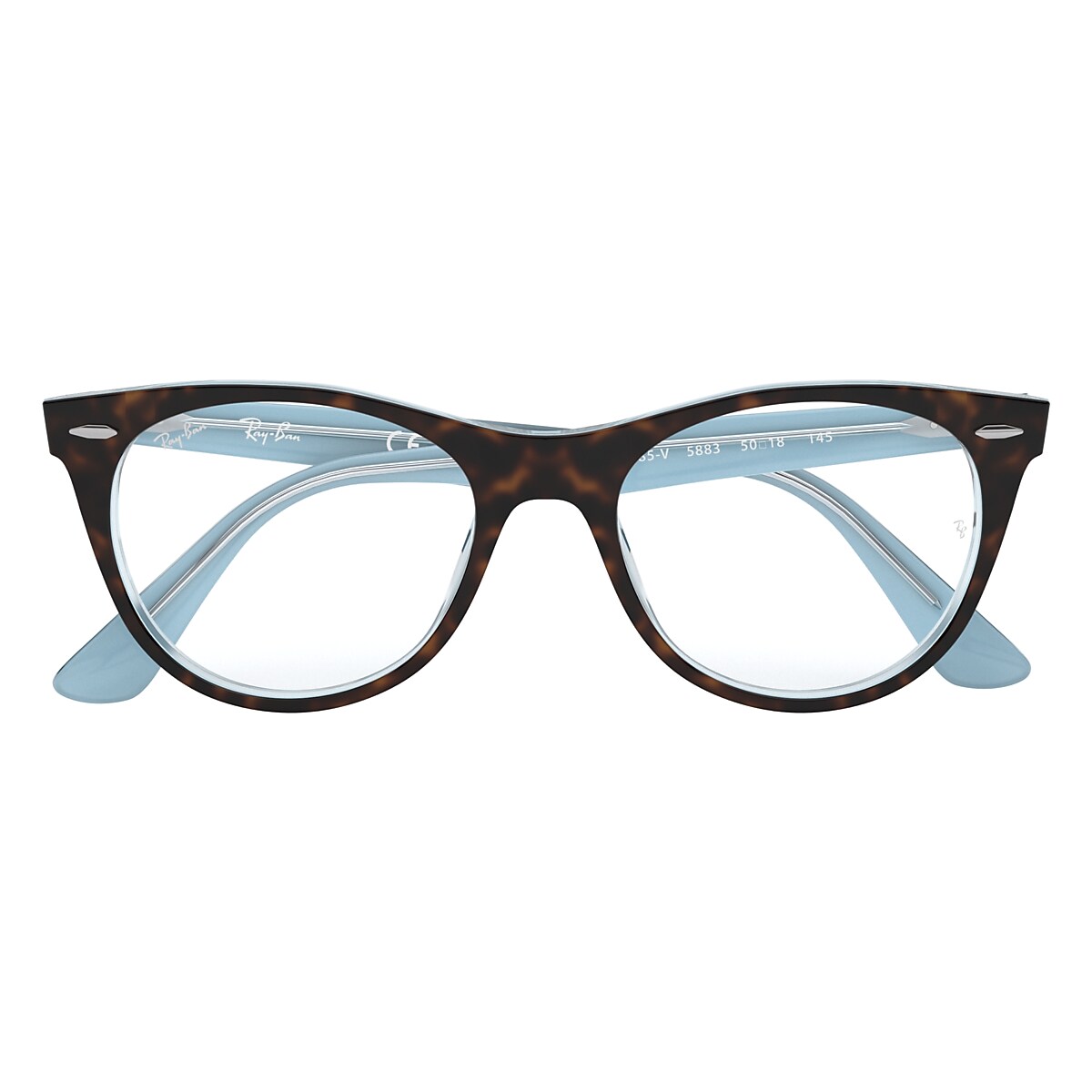 WAYFARER II OPTICS Eyeglasses with Havana On Light Blue Frame