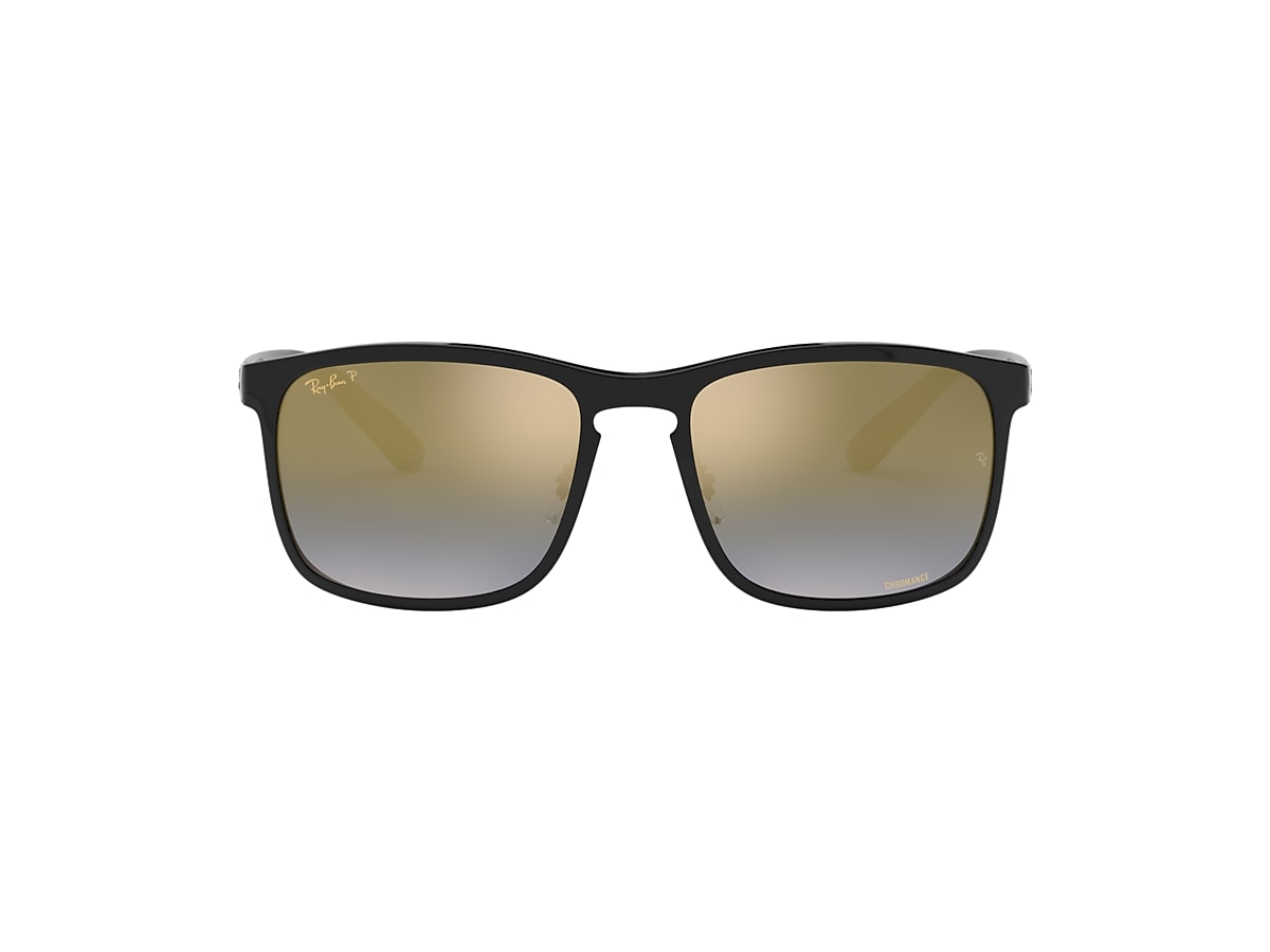 RB4264 CHROMANCE Sunglasses in Black and Blue Mirror Gold RB4264 CHROMANCE Sunglasses in Black and Blue Mirror Gold