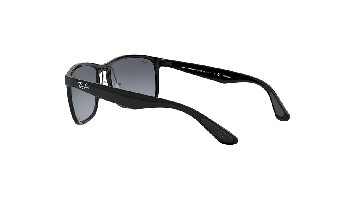RB4264 CHROMANCE Sunglasses in Black and Blue Mirror Gold