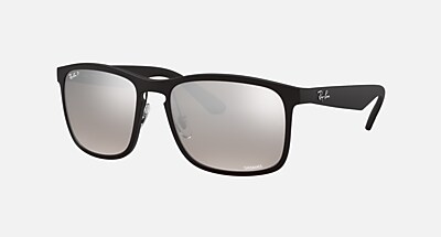 RB4264 CHROMANCE Sunglasses in Black and Blue Mirror Gold