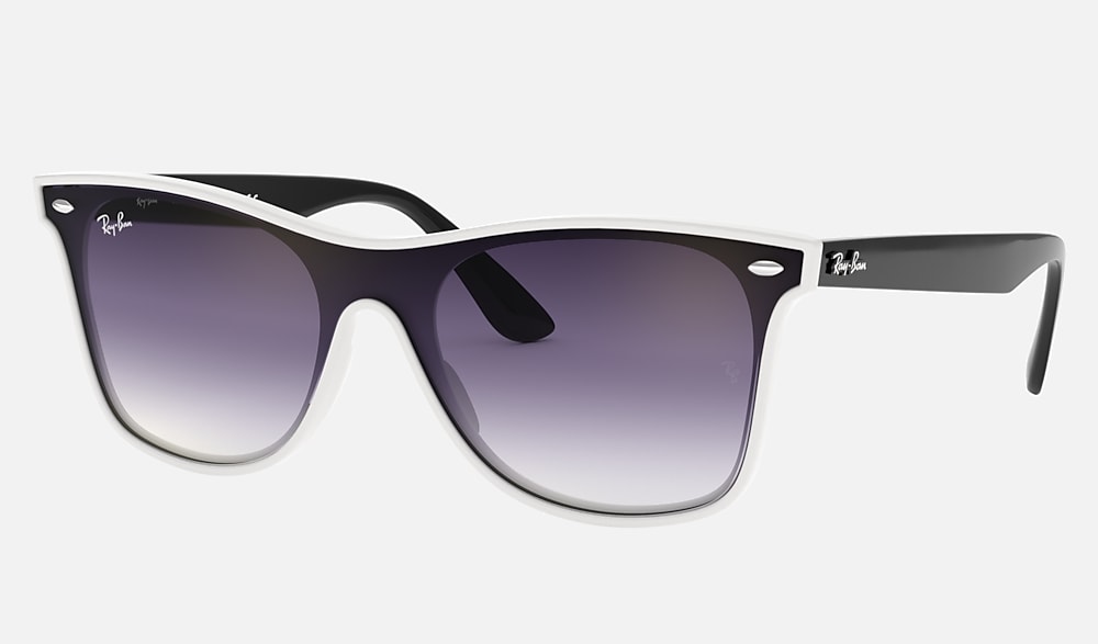Blaze Wayfarer Sunglasses in White and Violet/Blue | Ray-Ban®